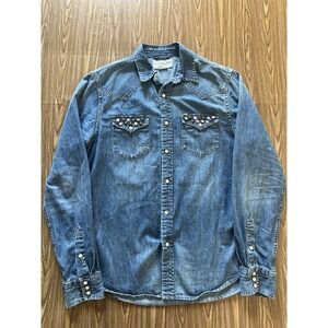 Denim Supply Ralph Lauren M Shirt RRL Western VTG Polo Rodeo Bead Gem Stones